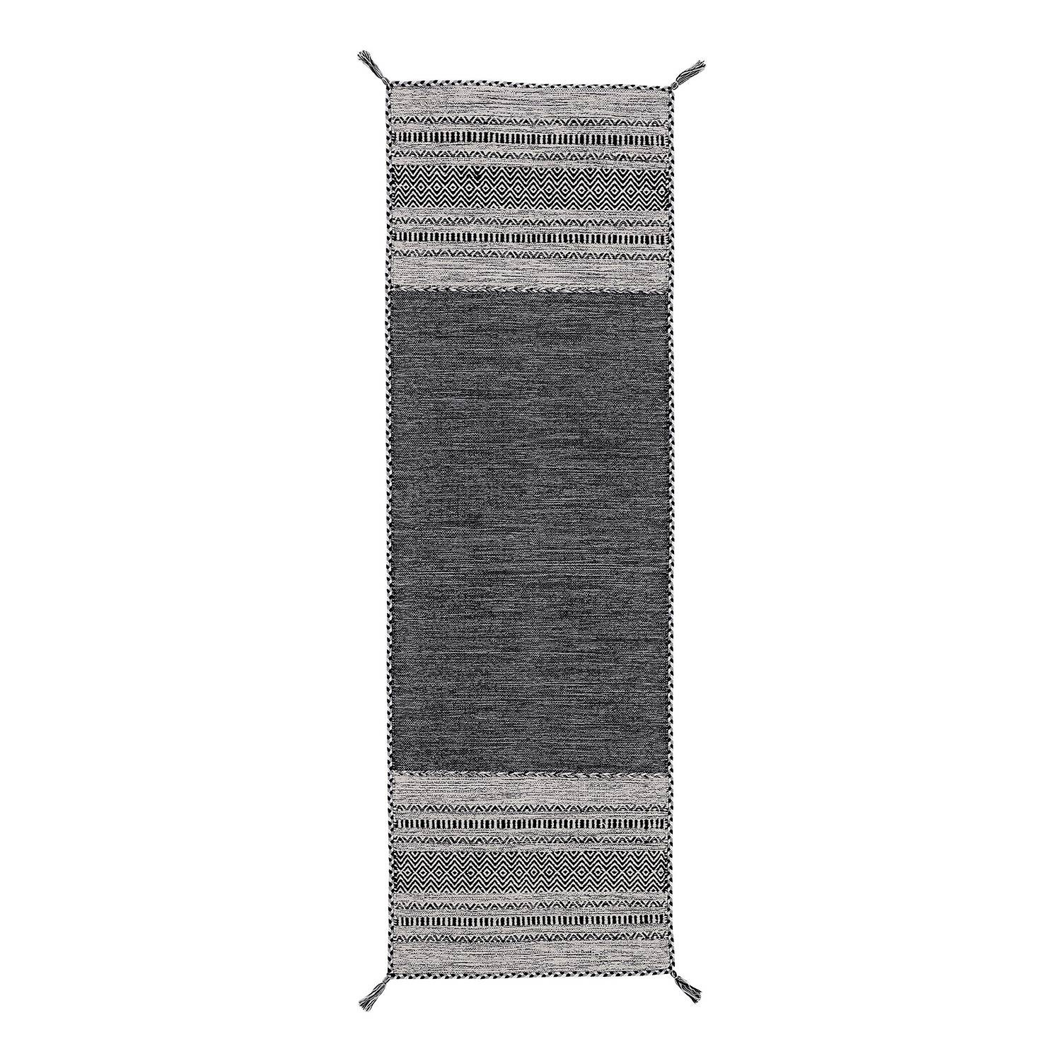 home24 Loper vloerkleed zwart, 60 x 180 cm
