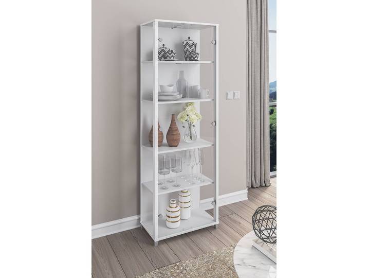 Vitrinenschrank 58cm Weiß/Weiß