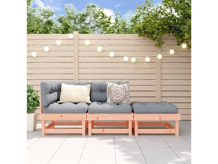 Salon de jardin (lot de 3) Design modulaire bois massif douglas - Petit canapé balcon LL2353