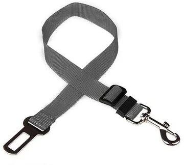 Inspired Living Adjustable Dog Car Seat Belt Safety Leash For Pet Travel gray