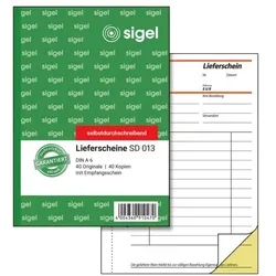 Sigel Formularbuch »Lieferschein mit Empfangsschein« SD013 gelb