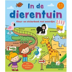 Deltas, Sticker, Mal- und Stickerbuch mit Wörtern – Im Zoo