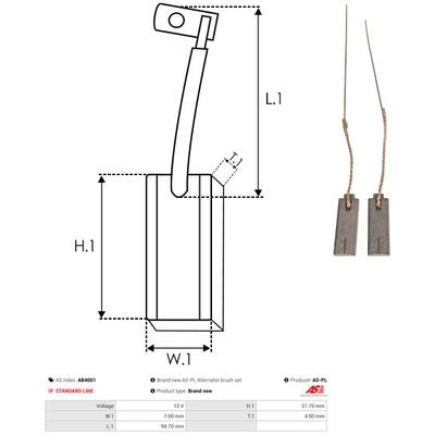 AS-PL Kohlebürste, Generator AB4001