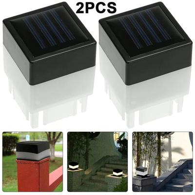 Uplift Picks Solar Pillar Post Light Adds Warm Waterproof Glow To Fences Gardens white Light (2 Pcs)