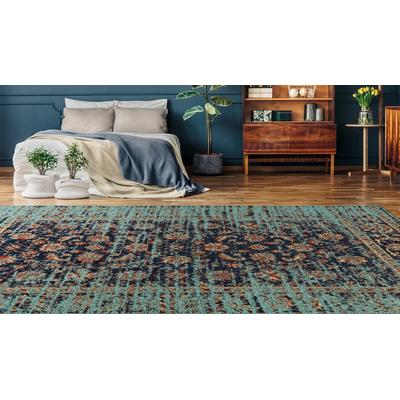 Teppich PADIRO "Charme 225", bunt (multi, blau), B:80cm H:5mm L:150cm, Baumwolle, Chenille, Polyester, Teppiche, Teppich, Chenille Flachgewebe im Vintage Stil