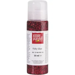 6x Knorr Prandell, Künstlerfarbe + Bastelfarbe, Glitzerfarbe Flaky Glue 50ml rot (50 ml)
