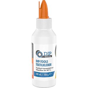 DIP-Tools Textilkleber 100ml, transparent, wasserfest, waschmaschinenfest