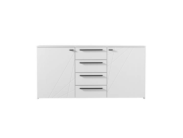Commode 2 portes et 4 tiroirs MILOS blanc brillant