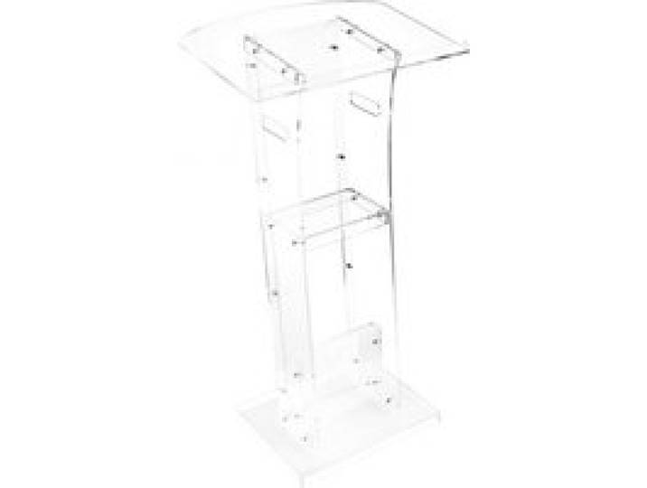 VEVOR Podiumständer Rednerpult (109 cm) aus Acryl, tragbarer Laptop-Schreibtisch mit breiter Lesefläche & Ablagefläche & Buchstopper, bodenstehend, für Klassenzimmer Hochzeiten Konferenzen