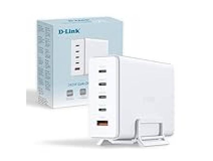 D-Link DCF‑241 Chargeur GaN 240 W – Station de Recharge USB 5 Ports (4× USB‑C, 1× USB‑A), PD 3.1, QC 4.0/3.0, Gestion Intelligente, compacte