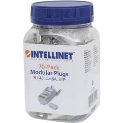 Intellinet Kabel 50er-Pack Cat6A RJ45-Modularstecker Pro Line 790505 Crimpkontakt Polzahl Sensoren 8P8C Silber 50 St.