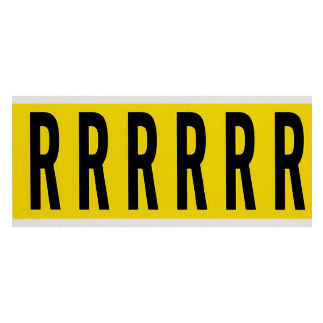 Brady 3450-R, B-499, Nylongewebe, Buchstabe R, Schwarz auf Gelb, 38 x 89mm, Schrifth. 75mm(25 K. á (3450-R)