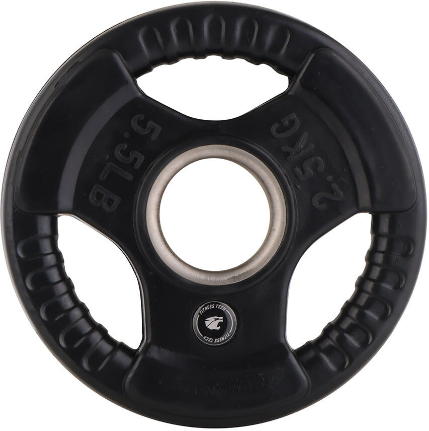 Fitness Tech Set de 2 discos triple agarre .  (2,5 Kg) Negro