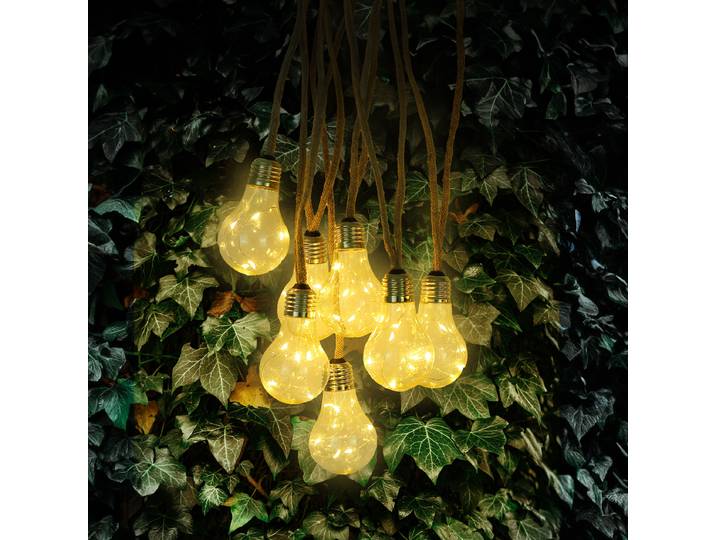 Guirlande lumineuse solaire 33694-10 6 x 11 x 570cm Orange/Marron