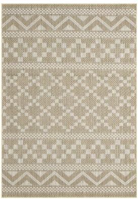 Terra by Obeetee Harvest Diamond Stripe Beige Rug