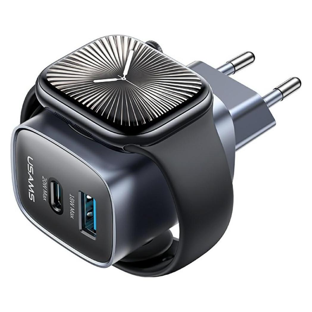 Usams Ładowarka sieciowa CC293 T67 20W iWatch 1xUSB-C 1xUSB-A tarnish (20 W, 2 Ports) (CC293TC01)