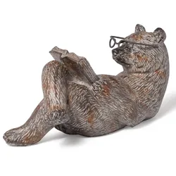Moritz Dekofigur Lesebär Bär mit Brille liest Buch Dekoration lesen Leseratte