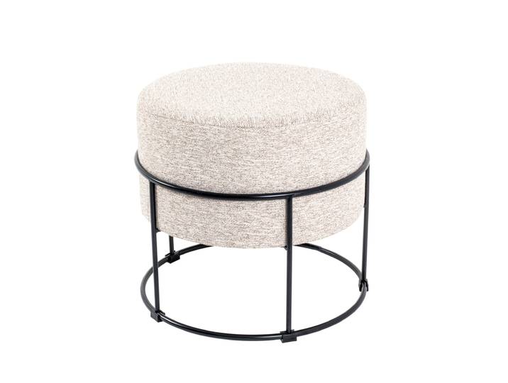 Hocker 48 x 48 cm cremefarbig/schwarz