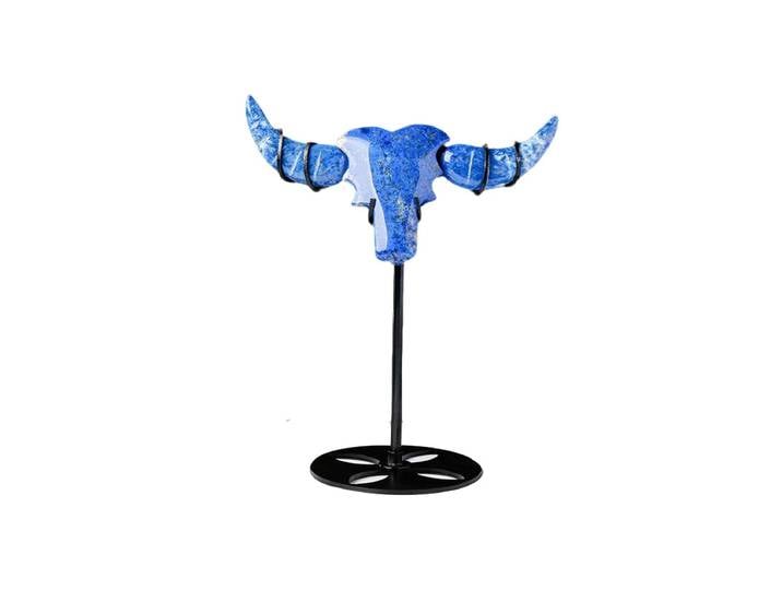 Ornement de tête de vache en cristal naturel PYH, décoration de bureau artisanale en cristal de vache, style gothique pour Halloween