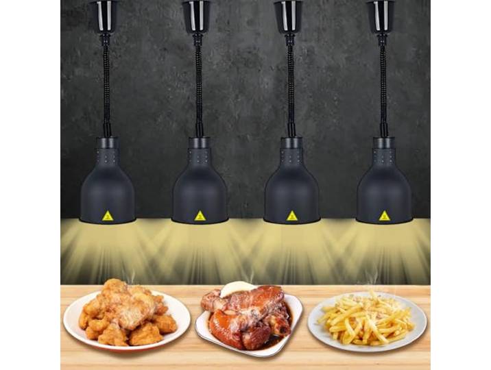 BOVDC Wärmelampe Küche Gastro, Wärmelampen für Speisen Höhenverstellbar Wärmelampe Gastronomie für Speisen 19/25cm, Lebensmittel Wärmelampe Küche für Essen, Buffet und Hotels