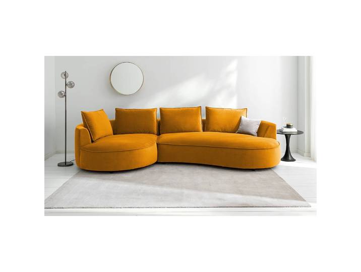 Grand canapé Orange Velours Shyla 322 x 82 x 154cm Alignement à gauche Moderne