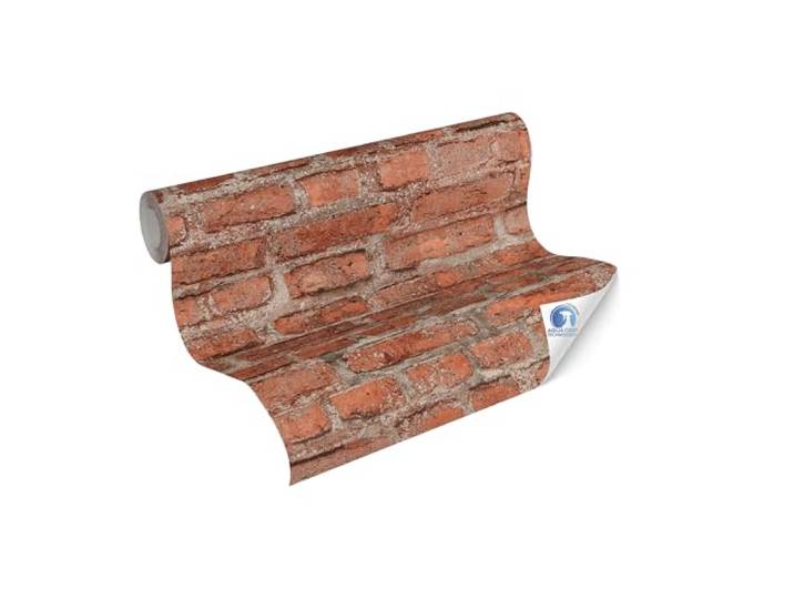 Livingwalls papier peint DESIGNDROP - papier peint intissé préencollé Pierre en rouge\, marron - 10\,05m x 0\,53m - papier peint moderne aspect brique pour le salon - 784561