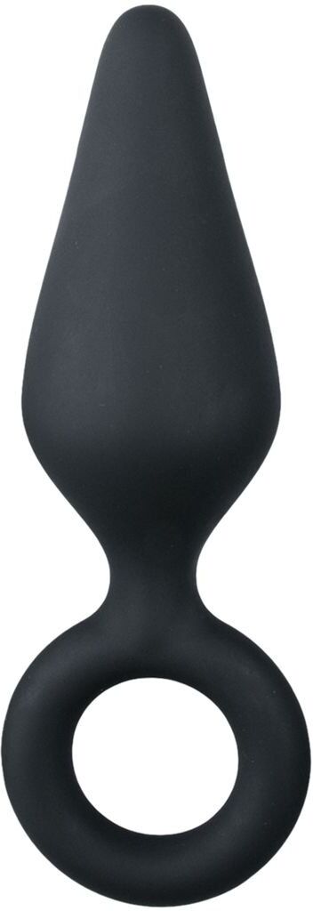 Easytoys Anal Collection Plug anal noir avec anneau de traction - Moyen