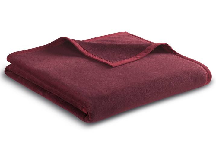 Wohndecke BIEDERLACK Unicolour, einfarbig, 50% recycled , rot, B:150cm L:200cm, Baumwolle, Polyacryl, Polyester, Wohndecken, Wohndecke, in vielen Farben