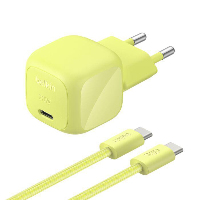 Belkin BoostCharge 30W USB PD Ladegerät mit PPS, inkl. 2m USB-C / USB-C Kabel, indigo WCA008kq2MGR-B6