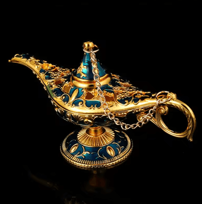 Inspire Curations Vintage Aladdin Magic Lamp Ornament Aladdin Lamp Decor Magic Genie Lamp For Home & Office Decoration blue