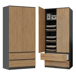Kleiderschrank Malwa SS-90 ANTHRAZIT ARTISAN