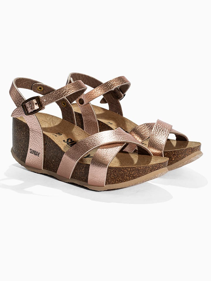 Sunbay Keilsandaletten "Pivoine" in Roségold - 40