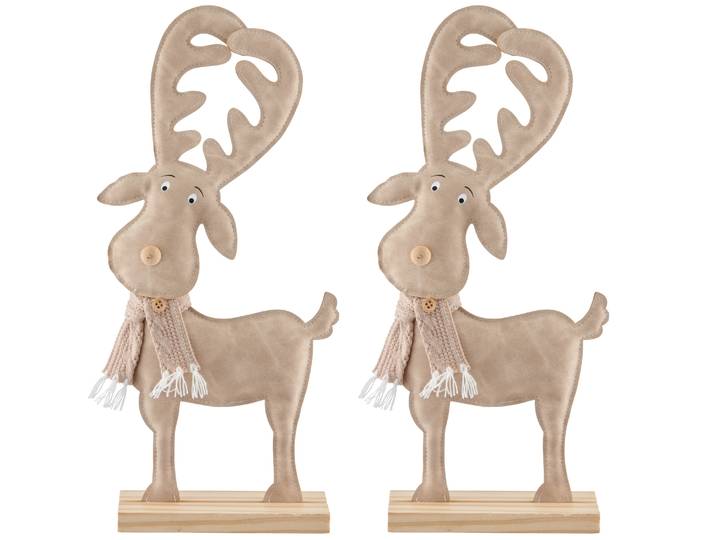 Dekoobjekt CREATIV HOME Hirschfigur , hellbraun, B:17cm H:38cm T:5,5cm, Dekofiguren, Dekoobjekt, mit Strick-Schal-Applikation