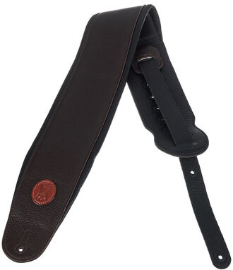 "Levys Leather Bass Strap 4,5"" DBR Marron foncé"