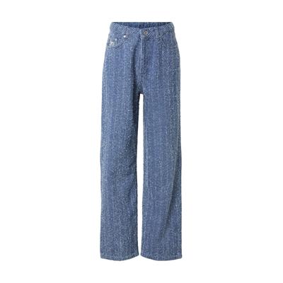 Straight-Jeans KARL KANI "Karl Kani Signature Distressed Jeans", Damen, Gr. 27, Normalgrößen, blau (vintage blau), 100% Baumwolle, normal, Jeans Straight-Jeans