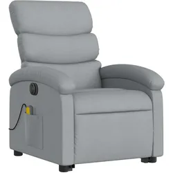 vidaXL Elektrischer Massagesessel mit Aufstehhilfe Hellgrau Stoff