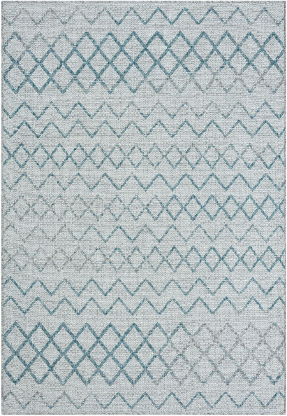 Outdoorteppich "Nebula, LAGERRÄUMUNG", blau (grau,türkis,cream), B:160cm H:6mm L:230cm, Polypropylen, MYFLAIR MÖBEL & ACCESSOIRES, Teppiche, Outdoorteppich, modernes Design, Rauten, Outdoor geeignet, Balkon, Terrasse grau,türkis,cream B : 160cm 1 Stk., 6m