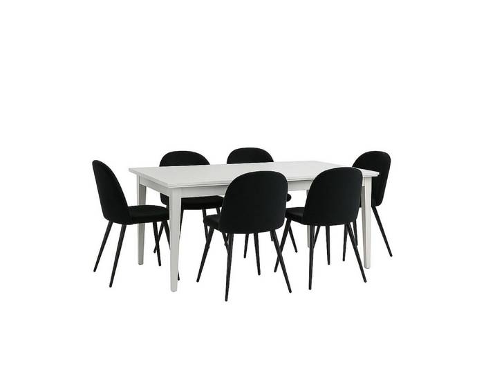 ebuy24 Essgruppe Venedig Essgruppe Tisch weiß 95x180/276 mit 2 Stk., (8-tlg)