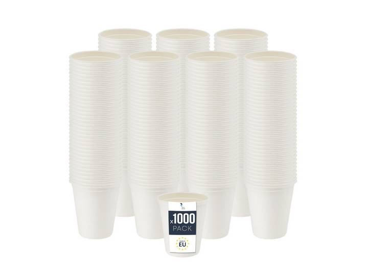 BENBOW Einwegbecher Einwegbecher aus Zuckerrohr, Weiß, 1000-tlg., Zuckerrohr, Einwegbecher aus Zuckerrohr, Weiß, 400 ml x 1000