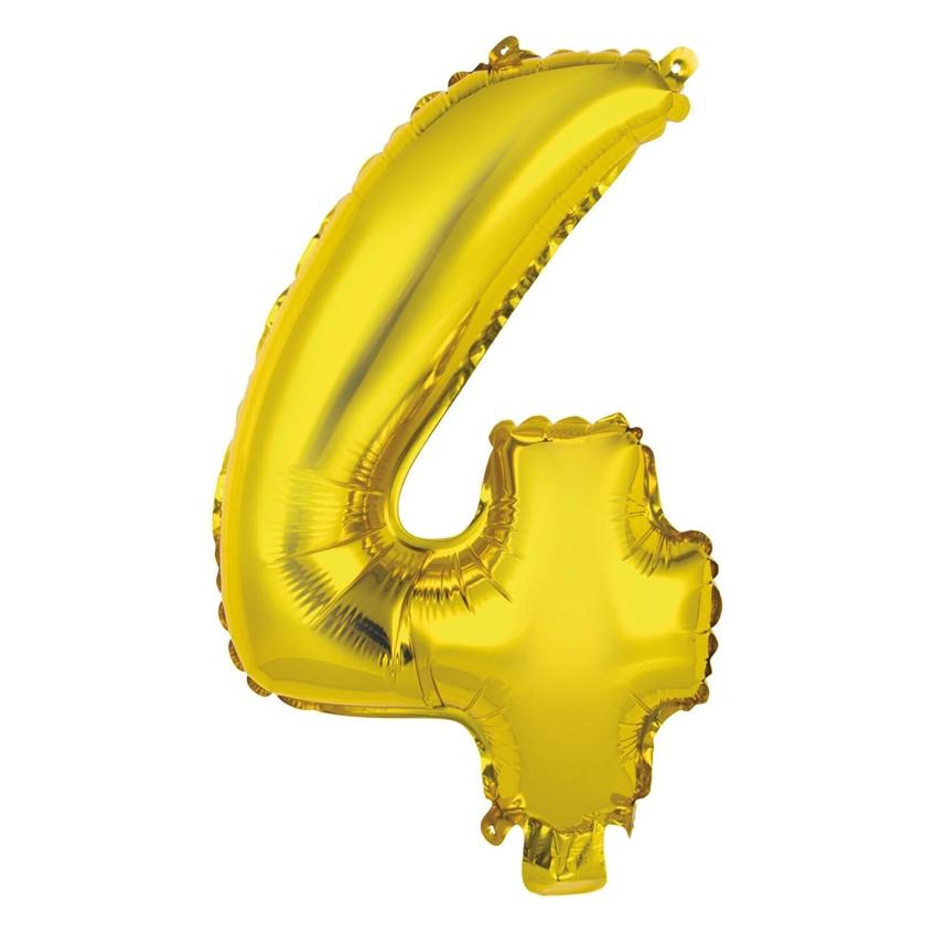 Amscan Folienballon Mini Zahl 4 gold (5x) (9909682)