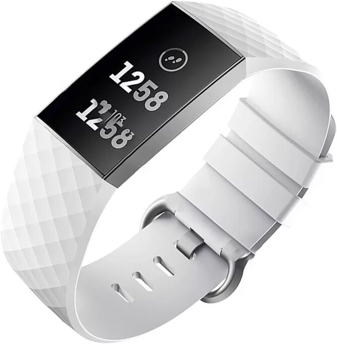 INF Weißes Silikon-Uhrenarmband für Fitbit Charge 4/3 - Groß