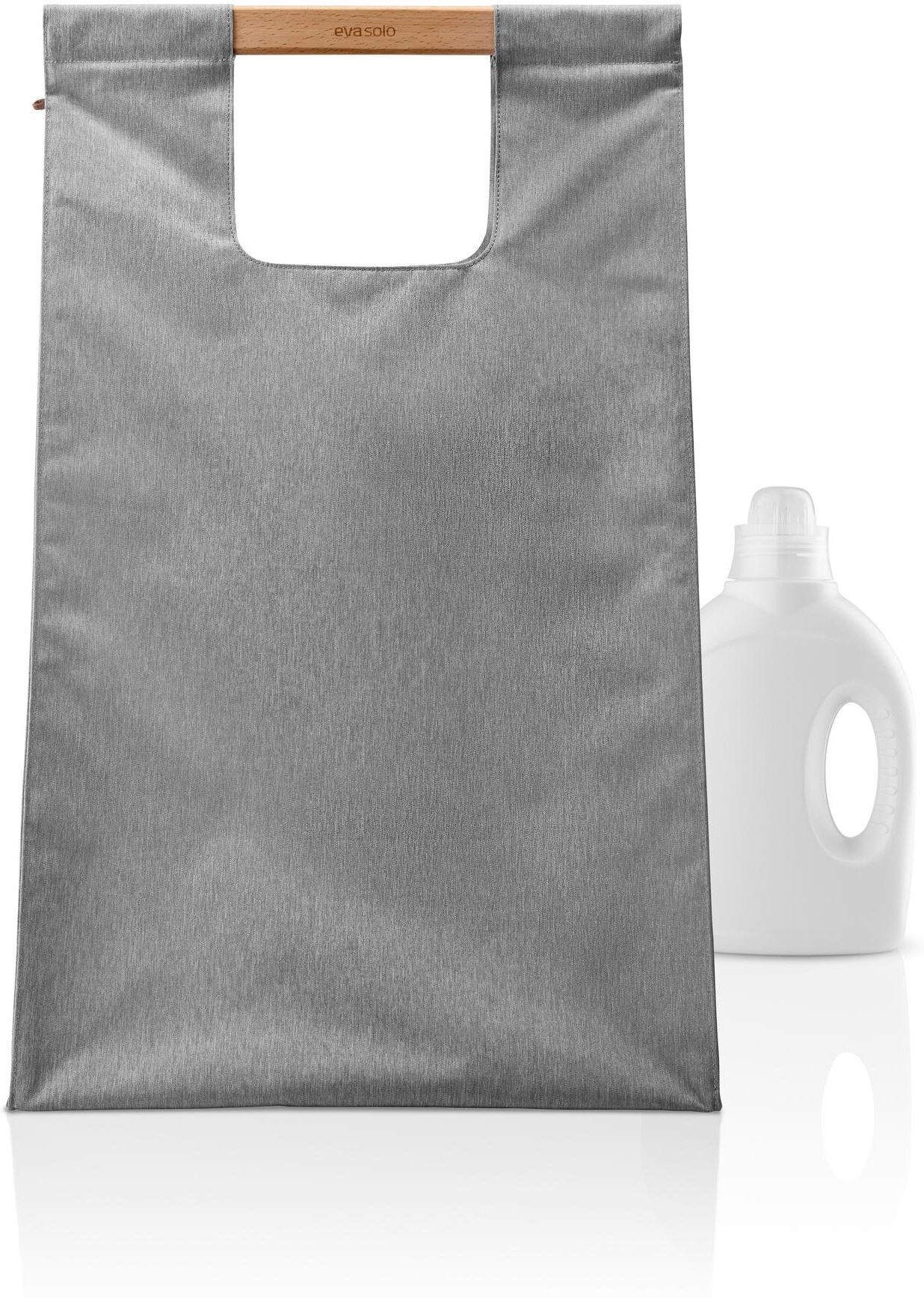 Wäschekorb EVA SOLO "75l Light grey", grau, B:44,5cm H:71,8cm T:28,3cm, Polyester, Wäschesammler, Wäschekorb, Holzart: Buche (Rumänien) grau 75 l