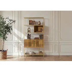 Bücherregal Mango 100x35x197 hellbraun geölt MIAMI #119