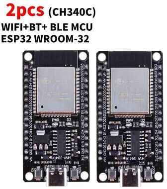 Inspired Living ESP32 WROOM 32 Wireless Development Board With USB C & Dual Connectivity ch340c Type c 2pc