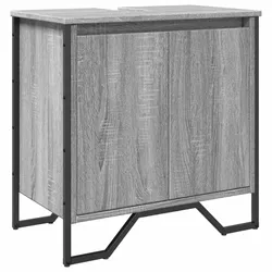 Helloshop26 - Platzsparender Waschtischunterschrank 60 x 35 x 60 cm modernes Design grauer Holzschrank