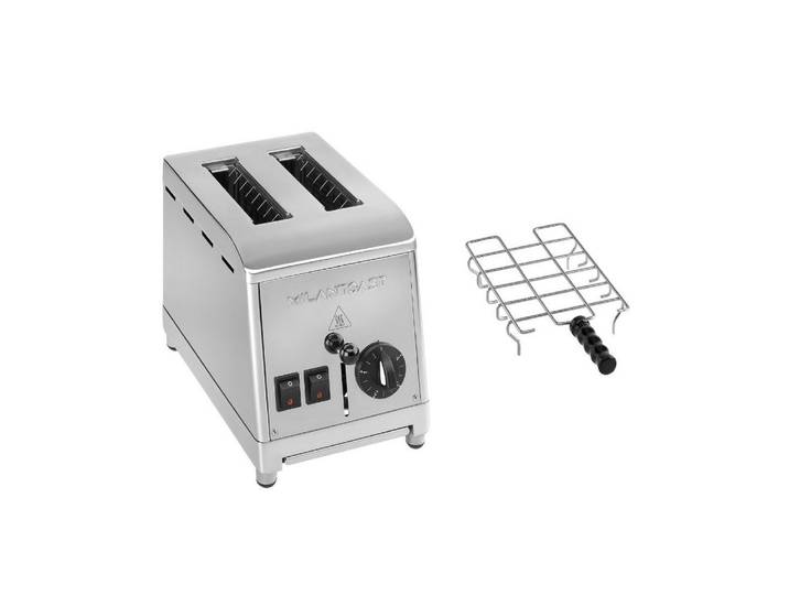 MILANTOAST Toaster Milantoast Edelstahltoaster mit Brötchenaufsatz