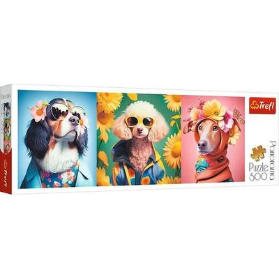 Puzzle 500 Panorama Hunde Fashion Week