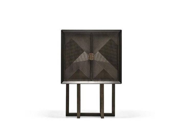 Xlmoebel Vitrine XLMOEBEL Holzvitrine in Grauholz mit elegantem Design (1-St., Holzvitrine) Made in Europa
