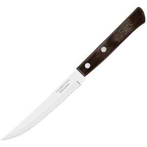 Tramontina Steakmesser 21198/915, 6 Stück, 11,4 cm Edelstahlklinge mit Wellenschliff, Holzgriff