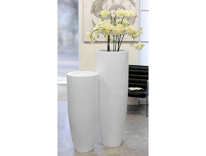 Pflanzgefäß Konus Ø 38cm Weiß/Weiß